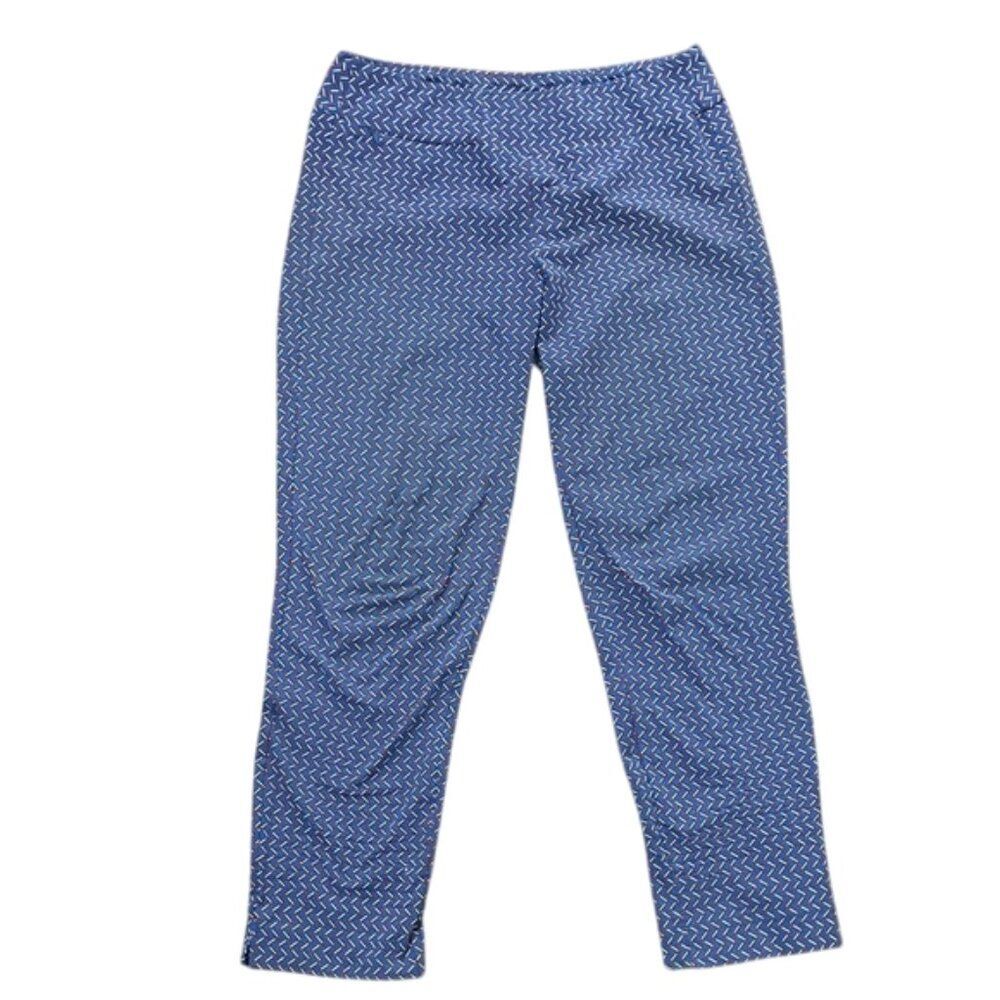 J. McLaughlin Catalina Cloth Newport Travel Pants Womens Small Blue Geometric